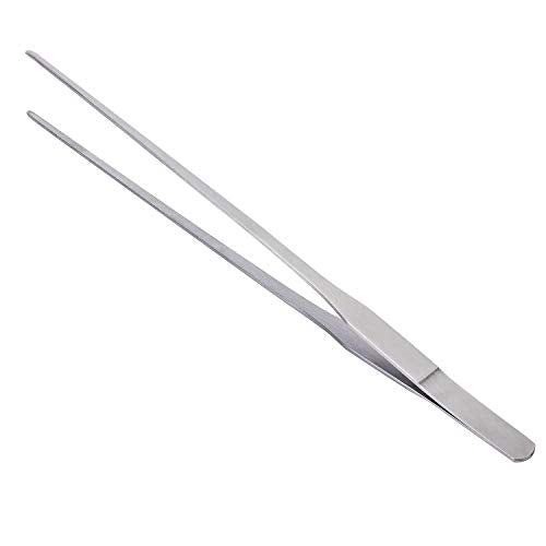 OIIKI Stainless Steel Polished Extra-Long 10.6 inch Tongs Tweezers - size: 10.6 inch Straight (1 PCS)