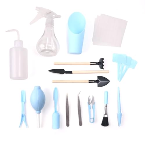 Succulent Tool Kit - 20 pcs Mini Gardening Tools for Repotting, Cleaning & Watering - Accessories for Succulents, Cactus, Houseplants, Bonsai