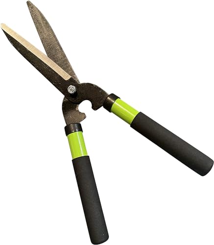 GARDEN GURU Hedge Shears Clippers for Trimming & Shaping Borders, Boxwood, Decorative Shrubs, Bushes, Grass – 15 inch High Carbon Steel Gardening Hedge Clippers & Shears with Comfort Grip Handles - size: 1 Pack, style: Hedge Shears