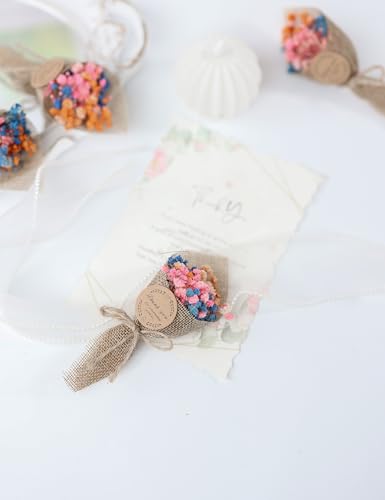 20-Piece Set Mini Magnet Dried Flowers Bouquet for Wedding Favours for Guests, Baby Shower Party Favors, Bridal Shower Gifts, Baptism. (Mixed) - color: Mixed