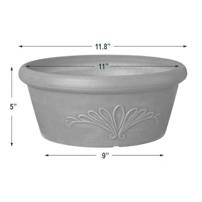 Arcadia Garden Products PSW TA30C Plastic/Stone/Wood Composite Bulb Pan – No Drainage Hole (Drillable), Planter Bowl for Succulents, Bonsai, Fairy Gardens, Herbs, Chocolate, 12"x5" (Pack of 12) - color: Chocolate, size: 12"x5" (Pack of 12)