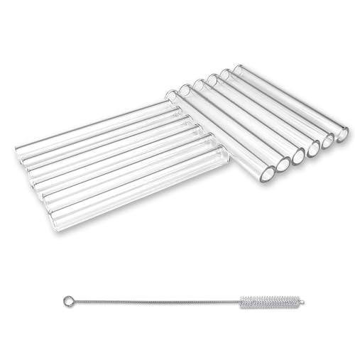 12 Pcs 4 Inch 12mm Diameter 2mm Thickness Clear Glass Tubing, Borosilicate Glass Tubes with 1 Cleaning Brush for DIY Making Glass Crafts - size: 4 inches