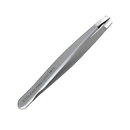 STALEKS PRO Expert 10 Precision Eyebrow Tweezers, Wide Straight Tips