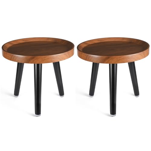 KGPLOME Indoor Plant Stand,Tall Stand with Raised Design(Walnut,12x10.8 in) - color: Walnut, size: 12"x10.8" 2 Pack
