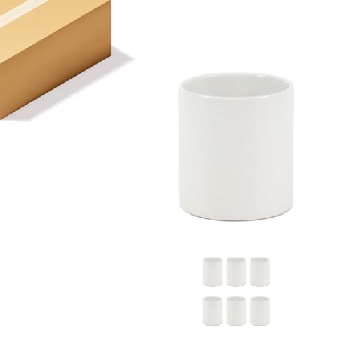 WGVI Matte White Ceramic Cylinder Vase Width 3.75" Height 4", Flower Arrangements, Candle Holder, Terrarium Planter Pot, Tabletop Storage Container Organizer Pen Brush Holder, Bulk Wholesale, 6 Pcs - color: White, size: 3.75"x4"H (6 Pc)