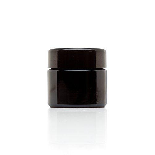 Infinity Jars Classic Black Glass Jar 50 ml (1.7 fl oz) Ultraviolet Airtight Smell Proof, Refillable Screw Top Container for Long-Term Storage of Coffee, Spices, Tea, Dried Goods, Kitchen Jar