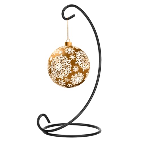 9in Single Ornament Display Stand, Tabletop Ornament Hangers, Air Plant Holder, Black Iron Hanging Hook for Christmas Halloween Decoration, Glass Crystal Witch Ball, Home Wedding, Party Decor(1pcs) - color: E-9in-stand