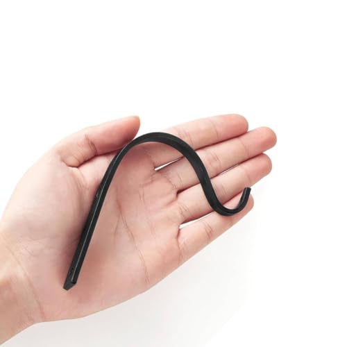 4 Pack Black Iron Wall Hooks for Hanging Plant Lanterns,Plant Hanger Fence