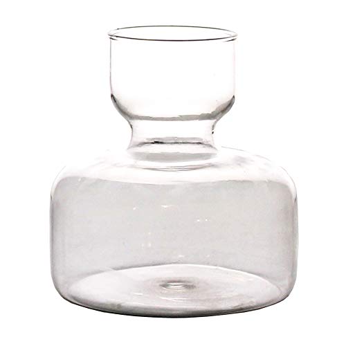 HomArt 6215-0 Wide Bottom Bulb Vase Glass Clear 4.5 x 4.5 x 5.5 inches