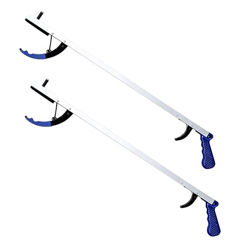 Blue Jay 32" Reacher Grabber Tool for Seniors, 2 Pack - Sturdy Non-Folding Pick Up Stick with Magnetic Tip, Lightweight Long Reach Assist for Elderly, Mobility, & Surgery Recovery