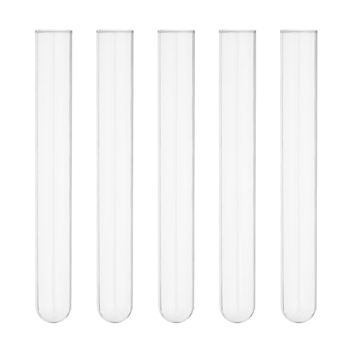PATIKIL 70ml Test Tubes, 5pcs 7.87x0.98in Glass Clear Round Bottom Test Tube Containers for Bead Party Candy Bath Salt Storage Scientific Experiment Plant Propagation