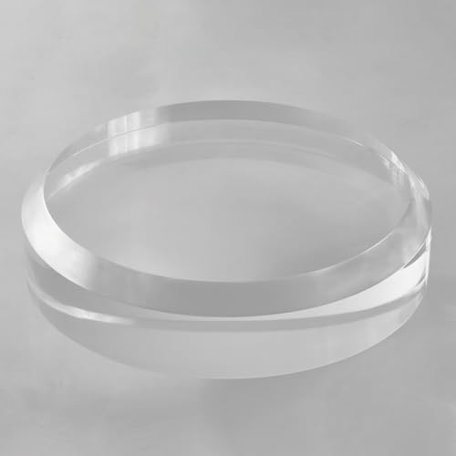 CiaoHER 2in Thickness Acrylic Disc Display Block Clear Polished Round Pedestal Stand Riser (7'' x 2'') - size: 7'' x 2''