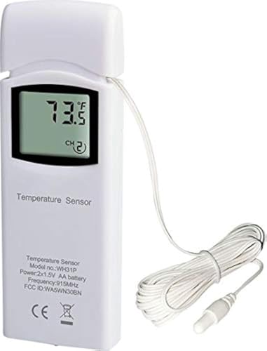 Ambient Weather WH31P Water Proof Thermometer Probe Sensor | Supports up to 8 channels for integration with your Ambient Weather Station - size: Probe Thermometer, style: 8 Channel