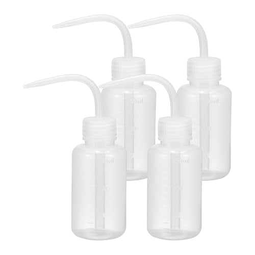 PATIKIL 4 Pack 150ml 5oz Transparent Plastic Squeeze Bottle Set, Perfect for Plant Care, Laboratory Use, Chemical Storage, Cleaning - color: Transparent, size: 150ml/5oz