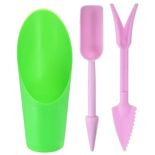 M METERXITY 1-Set Succulent Tools, Plastic 2-in-1 Mini Garden Shovel Hand Succulent Transplanting Tools Garden Shovel Transplant Trowel for Planting/Digging/Aerating/Sowing [Green,Purple] - color: Green,Purple