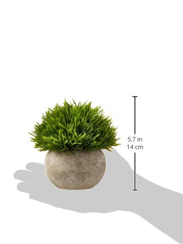 Ogrmar Mini Plastic Faux Plants in Pot/Small Topiary Shrubs Green Grass | Small Fake Plant in Pot Fake Greenery No Maintenance Needed, Lightweight, Adds Natural Style to Bathroom, House Decorations - color: Green Grass