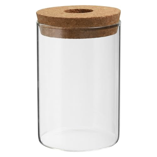 PATIKIL 6.3"x3.3" Plant Propagation Terrarium, Glass Cylinder Vase Desktop Glass Planter with Cork Stopper for Hydroponic Plants Centerpieces - size: 25.4 Ounces
