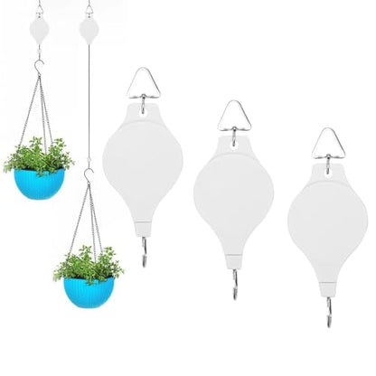 3Pcs Retractable Plant Hanger - Upgrade Plant Pulleys for Hanging Plants, Easy to Raise and Lower, Suitable for Garden Flower Pots, Hanging Planter, Bird Feeder (3Pcs-White) - color: 3pcs-white