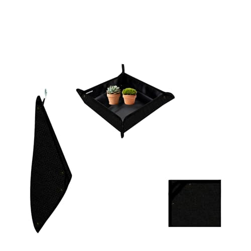 19.7"x19.7" Plant Transplanting Mat - Thickened Waterproof Potting Mat, Succulent Gardening Mat, Portable Repotting Mat for Mess Control, Indoor Outdoor Use (PVC-Black) - color: Black, size: 19.7" x 19.7" x 0.1"