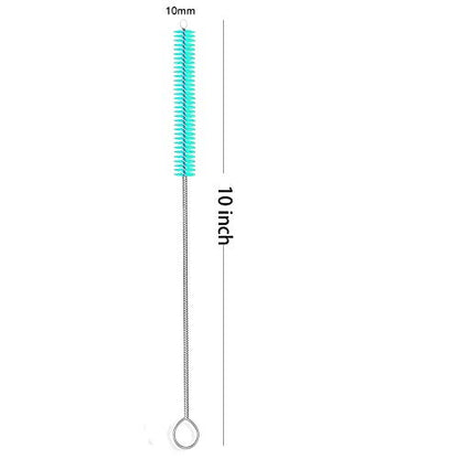 Long Straw Brush Cleaner (10 Pack), Flexible Nylon Tube Cleaning Brushes with 0.4" Bristles, Rust-Proof Stainless Steel Wire Washer for Reusable Tumblers, Sports Bottles & Pipes (10 Inch) - color: Green