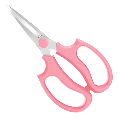 Housolution Flower Scissors, Premium Steel Pointed Pruning Shears, Pink | Strong Floral Shears, Floral Fruits Leaf Scissors Hand Pruner Snip Trimming Tool for Gardening Flower Arrangement - color: Pointed-pink, size: 1 Pack