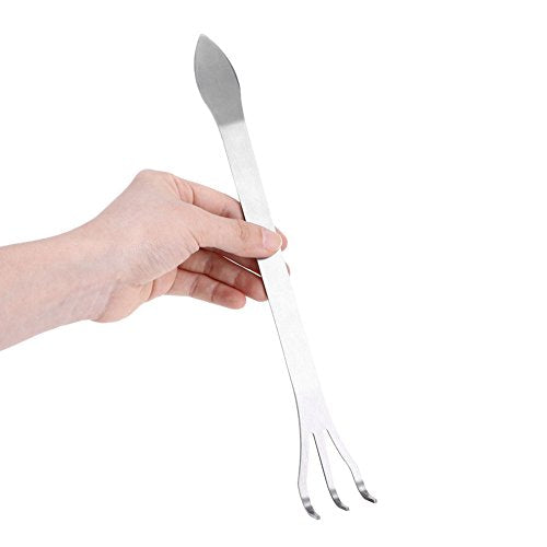 Stainless Steel Bonsai Rake, 3-Prong Loosen Soil Hand Tool, 9.45 inch | Lightweight garden cultivator, - metal, ergonomic grip for repotting, compact size for succulents,