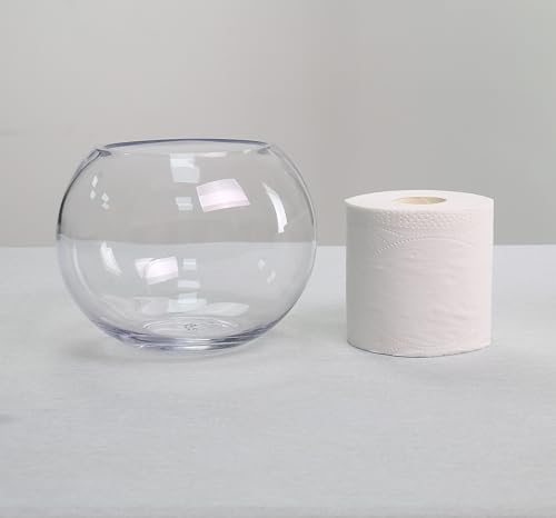 CYS EXCEL Glass Bubble Bowl (H-6" W-8", Approx. 3/4 Gal.) Small Fish Bowl Round Terrarium Vase Globe Flower Centerpiece for Weddings Events Arrangements - size: H-6" W-8"