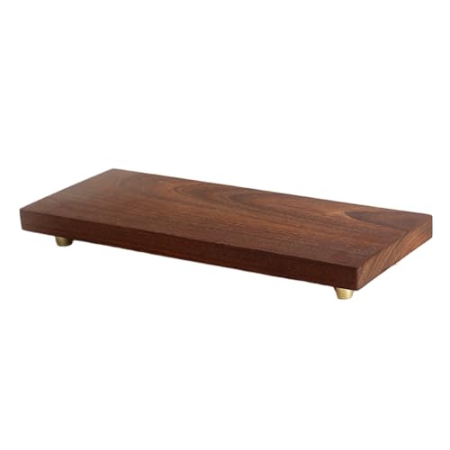 GOLDY&WENDY Simple Wood Stand Rustic Rectangle Smooth Sturdy Stackable for Vase Fishbowl Buddha Riser Display Wooden Base - color: Teak, size: 7.8" L X 3.9" W X 1.4" H