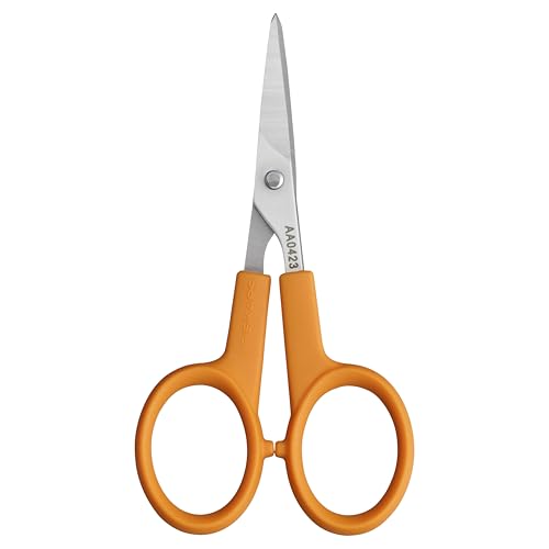 Fiskars 98087097J Curved Craft Scissors, 4 Inch, steel and orange - size: 4 inches, style: Curved