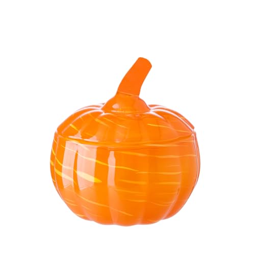 Diamond Star Glass Pumpkin Jar with Cover Target, Decorative Wedding Candy Bowl Organizer Canisters Home Decor Halloween Centerpieces - color: Orange, size: S: 3.9" X 4.1"