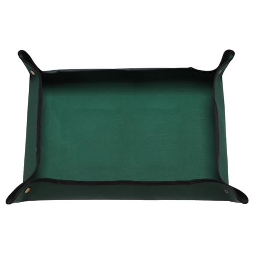 HARFINGTON Repotting Mat 29.5" x 39.4" Oxford Cloth Waterproof Plant Repotting Mat Foldable Portable Gardening Potting Tray with Metal Buckle for Indoor Plant Change Soil, Dark Green - color: Dark Green, size: 29.5" x 39.4"
