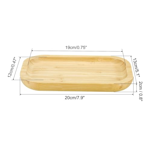 PATIKIL Wood Saucer, 8x5 Inch Rectangular Wooden Plant Drainage Tray Bonsai Plants Saucer Succulent Pot for Home Balcony Patio - size: 8x5 Inch