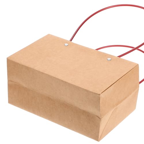Limbeuuu 16-Pack Brown Paper Flower Gift Bags, Brown Bouquet Bag Box with Handle, Small Paper Carrier Tote Bags with Waterproof Lining for Floral Arrangements, Party Favor, Ultra Thick