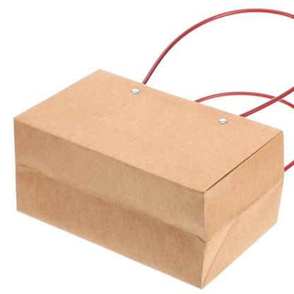 Limbeuuu 16-Pack Brown Paper Flower Gift Bags, Brown Bouquet Bag Box with Handle, Small Paper Carrier Tote Bags with Waterproof Lining for Floral Arrangements, Party Favor, Ultra Thick