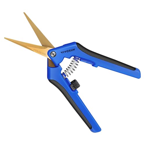 VIVOSUN 6.5 Inch Garden Scissors, Blue Pruning Shears for Plants, 2-Pack - style: Blue Curved Blade