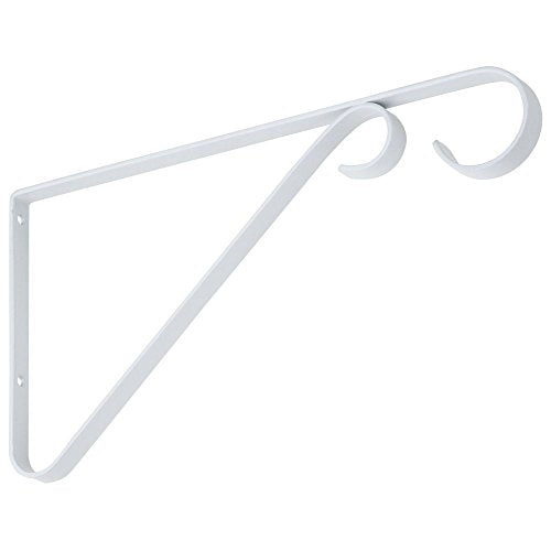 National Hardware Plant Bracket, 9", Steel, White | 15 lb Capacity for Hanging Baskets, Feeders and Wind Chimes; Wall Mounts Indoors or Outdoors - color: White, size: 9 Inch