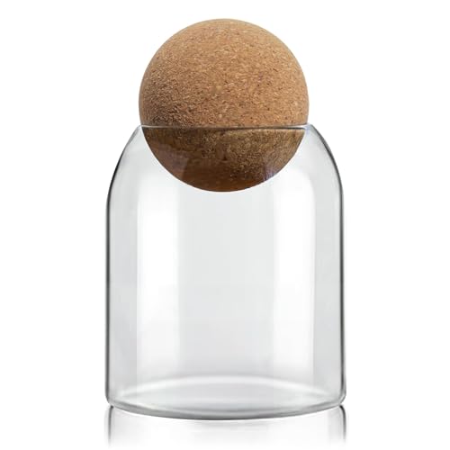 ComSaf Glass Jar with Cork Lid 16 oz Coffee Bar Accessories Decorative - size: 16oz/480ml*1