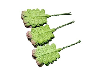 Ploen 25 pcs Green Leaves Ferns Mulberry Paper Leaves with Wire Stems Fern2 Leaf Mulberry Paper Craft Supplies Scrapbooking Embellishments for so Many Card DIY Craft Projects Leaves208