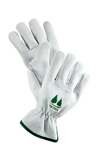 FirTree Goatskin Leather Gardening & Yard Work Gloves for Men and Women - size: Small