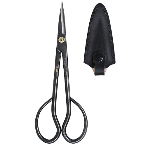 KAKURI Satsuki Bonsai Scissors Made in Japan 7", Japanese Carbon Steel Blade, Precision Bonsai Shears for Fine Pruning and Trimming - style: Satsuki