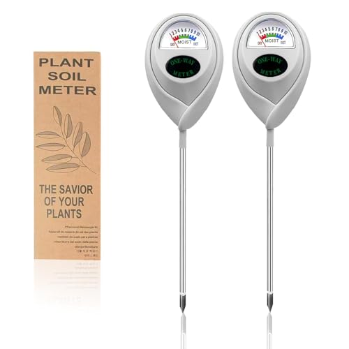 2 Pcs Soil Moisture Meter, Plant Water Meter, Moisture Meter for Plants, Soil MoistureTester, Soil Water Gauge for Plants, Plant Moisture Monitor No Battery Needed (White+White) - color: WHITE+WHITE