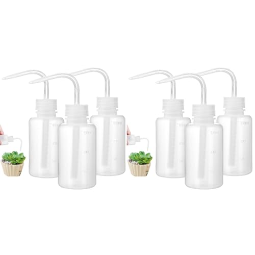 6Pcs 150Ml Lab Wash Bottles Small Squeeze Bottles for Succulent Plant Watering Tattoo Supplies and Laboratory Use with Precise Nozzle