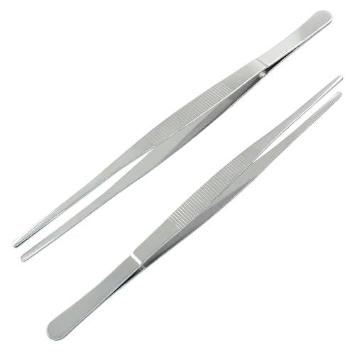 2 Pcs 10 Inch Stainless Steel Forceps, Straight - size: 10 Inch