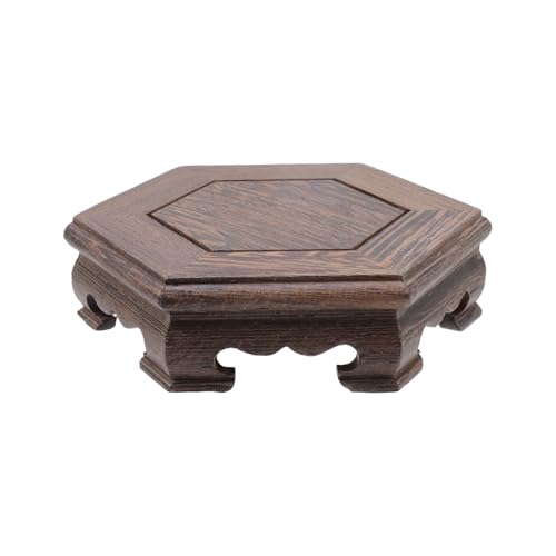 Hexagonal Furniture Wooden Display Stand Base, 4.84" Inner Diameter - size: Hexagon; 4.72"