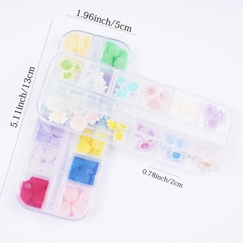 96Pcs Small Dried Pressed Flowers for Crafts,Xinxinran Tiny Dry Flower Kit for Nail Art,Epoxy Resin Accessories,Bookmark,Nails, Jewelry Making,Candle,Soap,Resin Molds(2 Boxs) - color: Mini Flowers 96pcs