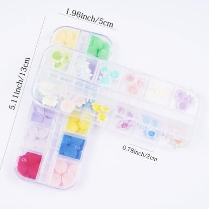 96Pcs Small Dried Pressed Flowers for Crafts,Xinxinran Tiny Dry Flower Kit for Nail Art,Epoxy Resin Accessories,Bookmark,Nails, Jewelry Making,Candle,Soap,Resin Molds(2 Boxs) - color: Mini Flowers 96pcs