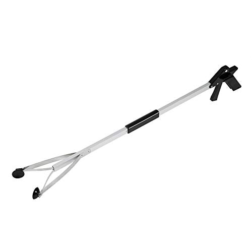 Grabber Reacher Suction Cup Grip Tool- Long 32 Inch Foldable Strong Heavy Duty Aluminum Pick Up Stick - Lightweight Trash Litter Picker Claw Extended Gripper Nabber Assist for Elderly, Luxet (Black) - color: Black, size: 1 Count (Pack of 1)