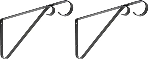 National Hardware N274-563 V2653 Plant Bracket in Black,9 Inch (Pack of 2) - color: Black, size: 9 Inch (Pack of 2)