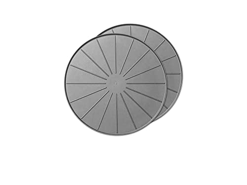 WeatherTech 15" Plant Mats/Coasters - for Floor Protection from Planter Spills, leaks and Soil (8A15CST2PKGR)- Grey (2-Pack) - color: Grey, size: 15"