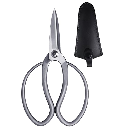 KAKURI Bonsai Scissors Long Blade Made in Japan 8", Japanese Stainless Steel Blade, Large Okubo Shears for Bonsai and Garden Use